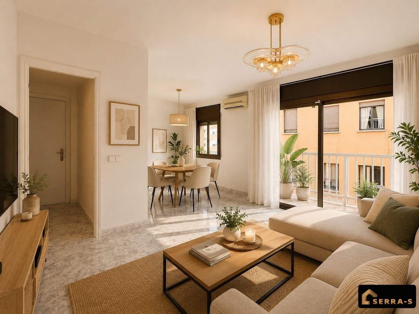 Os presentamos esta amplia vivienda situada en Els Molins, uno de los barrios más tranquilos, cómodos y mejor